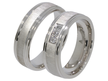 Modell Rosi - 2 Trauringe aus Sterlingsilber